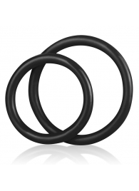 Набор из двух черных силиконовых колец разного диаметра SILICONE COCK RING SET - BlueLine - в Ростове-на-Дону купить с доставкой