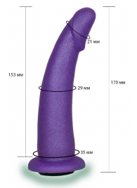 Фиолетовая гладкая изогнутая насадка-плаг - 17 см. - LOVETOY (А-Полимер) - купить с доставкой в Ростове-на-Дону