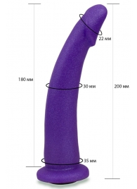 Фиолетовая гладкая изогнутая насадка-плаг - 20 см. - LOVETOY (А-Полимер) - купить с доставкой в Ростове-на-Дону