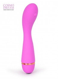 Розовый вибратор с ребрышкам на головке для G-стимуляции - 14 см. - Cosmo