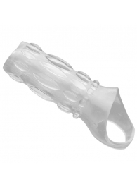 Насадка на пенис с кольцом для мошонки Clear Sensations Enhancer Sex Sleeve - 11,5 см. - XR Brands - в Ростове-на-Дону купить с доставкой