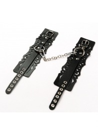 Узорчатые кожаные оковы с регулируемыми ремешками - Crazy Handmade - купить с доставкой в Ростове-на-Дону