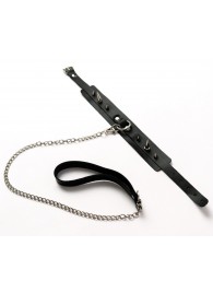 Черный ошейник с шипами и поводком - Crazy Handmade - купить с доставкой в Ростове-на-Дону