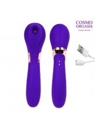 Фиолетовый вакуумный стимулятор с вибрацией - 18,4 см. - Cosmo