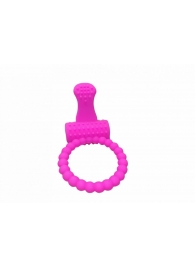 Розовое силиконовое эрекционное кольцо с вибрацией и язычком - 4sexdreaM - в Ростове-на-Дону купить с доставкой