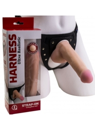 Страпон Harness из двух предметов: трусики с плугом и насадка-фаллос - 17 см. - LOVETOY (А-Полимер) - купить с доставкой в Ростове-на-Дону