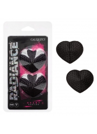 Черные пэстисы в форме сердечек Heart Pasties - California Exotic Novelties - купить с доставкой в Ростове-на-Дону