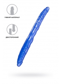 Синий двусторонний фаллоимитатор - 28,5 см. - Toyfa Basic