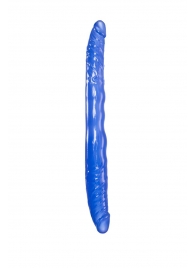 Синий двусторонний фаллоимитатор - 28,5 см. - Toyfa Basic