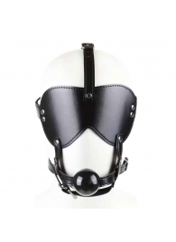 Черная маска-шоры с регулируемыми ремешками и кляпом-шариком - Notabu - купить с доставкой в Ростове-на-Дону