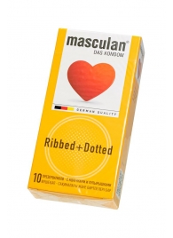 Презервативы с колечками и пупырышками Masculan Ribbed+Dotted - 10 шт. - Masculan - купить с доставкой в Ростове-на-Дону