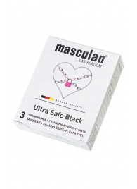 Ультрапрочные презервативы Masculan Ultra Safe Black - 3 шт. - Masculan - купить с доставкой в Ростове-на-Дону