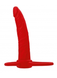 Красная насадка на пенис для двойного проникновения Black Red - 16,5 см. - ToyFa - купить с доставкой в Ростове-на-Дону