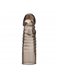 Дымчатая насадка-удлинитель Ribbed Realistic Penis Enhancing Sleeve Extension - 15,2 см. - BlueLine - в Ростове-на-Дону купить с доставкой