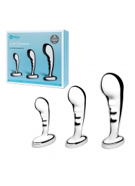 Набор из 3 стальных стимуляторов простаты Stainless Steel P-spot Training Set - b-Vibe - в Ростове-на-Дону купить с доставкой