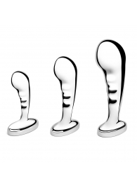 Набор из 3 стальных стимуляторов простаты Stainless Steel P-spot Training Set - b-Vibe - в Ростове-на-Дону купить с доставкой