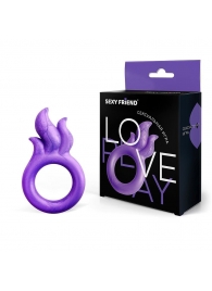 Фиолетовое эрекционное кольцо с язычками пламени - Bior toys - в Ростове-на-Дону купить с доставкой