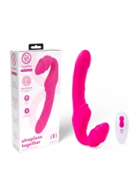 Розовый безремневой страпон на радиоуправлении Strapless Together - 22 см. - Together Toy - купить с доставкой в Ростове-на-Дону