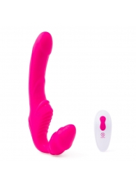 Розовый безремневой страпон на радиоуправлении Strapless Together - 22 см. - Together Toy - купить с доставкой в Ростове-на-Дону