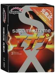 Презервативы Sagami Xtreme ENERGY с ароматом энергетика - 3 шт. - Sagami - купить с доставкой в Ростове-на-Дону
