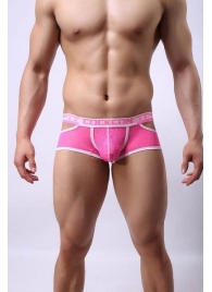 Розовые мужские трусы-хипсы Cockon X Lace Boxer с вырезами - Cockcon купить с доставкой