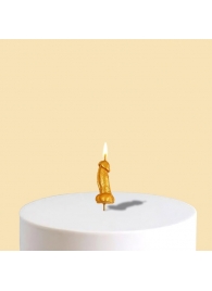 Золотистая свеча для торта в виде фаллоса - 4,5 см. - Сима-Ленд - купить с доставкой в Ростове-на-Дону