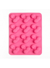 Ярко-розовая силиконовая форма для льда с фаллосами - Сима-Ленд - купить с доставкой в Ростове-на-Дону