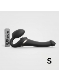 Черный безремневой страпон Multi Orgasm Size S с клиторальной стимуляцией - Strap-on-me - купить с доставкой в Ростове-на-Дону