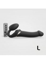 Черный безремневой страпон Multi Orgasm Size L с клиторальной стимуляцией - Strap-on-me - купить с доставкой в Ростове-на-Дону