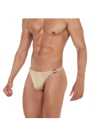 Золотистые мужские трусы-тонги с пряжками Flashing Thong - Clever Masculine Underwear купить с доставкой