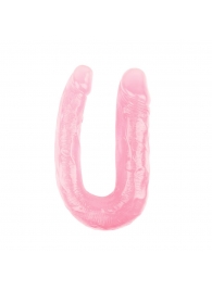 Розовый U-образный фаллоимитатор 13 Inch Dildo - 17 см. - Chisa