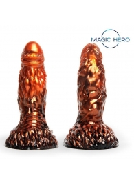 Фантазийный фаллоимитатор цвета бронзы - 22 см. - Bior toys