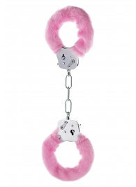 Розовые меховые наручники с ключами - Toy Joy - купить с доставкой в Ростове-на-Дону