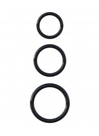 Набор из трех черных эрекционных колец Silicone 3-Ring Stamina Set - Pipedream - в Ростове-на-Дону купить с доставкой