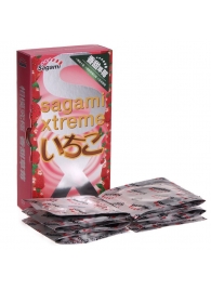 Презервативы Sagami Xtreme Strawberry c ароматом клубники - 10 шт. - Sagami - купить с доставкой в Ростове-на-Дону