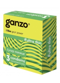 Ультратонкие презервативы Ganzo Ultra thin - 3 шт. - Ganzo - купить с доставкой в Ростове-на-Дону