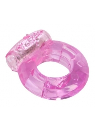 Толстое розовое эрекционное кольцо с вибратором - Toyfa Basic - в Ростове-на-Дону купить с доставкой