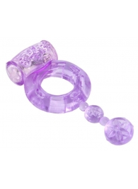 Фиолетовое эрекционное кольцо с вибратором - Toyfa Basic - в Ростове-на-Дону купить с доставкой