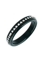 Чёрное эрекционное кольцо со стразами MAGIC DIAMOND - NMC - купить с доставкой в Ростове-на-Дону