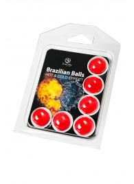 Набор из 6 шариков с массажным маслом Brazilian Balls с охлаждающим и разогревающим эффектом - Secret Play - купить с доставкой в Ростове-на-Дону