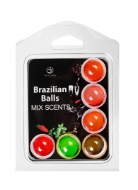 Набор из 6 шариков с ароматизированными массажными маслами Brazilian Balls - Secret Play - купить с доставкой в Ростове-на-Дону