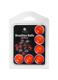 Набор из 6 шариков с массажным маслом Brazilian Balls с ароматом ягод - Secret Play - купить с доставкой в Ростове-на-Дону