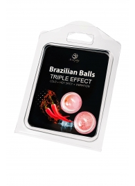 Набор из 2 шариков с массажным маслом Brazilian Balls с тройным эффектом - Secret Play - купить с доставкой в Ростове-на-Дону