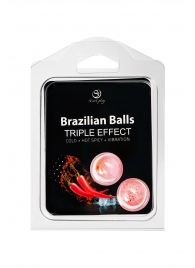 Набор из 2 шариков с массажным маслом Brazilian Balls с тройным эффектом - Secret Play - купить с доставкой в Ростове-на-Дону