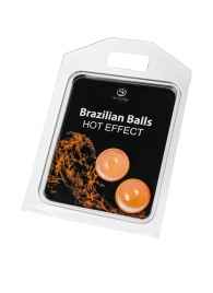 Набор из 2 шариков с массажным маслом Brazilian Balls с разогревающим эффектом - Secret Play - купить с доставкой в Ростове-на-Дону