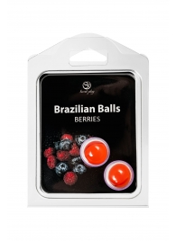 Набор из 2 шариков с массажным маслом Brazilian Balls с ароматом ягод - Secret Play - купить с доставкой в Ростове-на-Дону