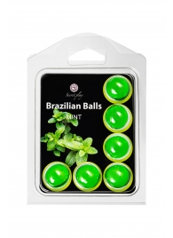 Набор из 6 шариков с массажным маслом Brazilian Balls с ароматом мяты - Secret Play - купить с доставкой в Ростове-на-Дону