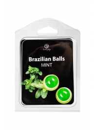 Набор из 2 шариков с массажным маслом Brazilian Balls с ароматом мяты - Secret Play - купить с доставкой в Ростове-на-Дону