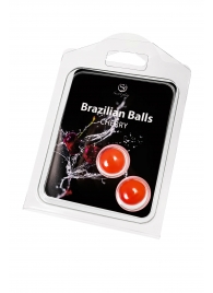 Набор из 2 шариков с массажным маслом Brazilian Balls с ароматом вишни - Secret Play - купить с доставкой в Ростове-на-Дону