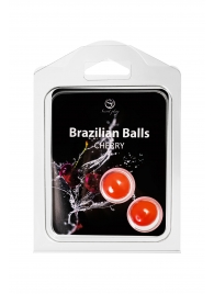 Набор из 2 шариков с массажным маслом Brazilian Balls с ароматом вишни - Secret Play - купить с доставкой в Ростове-на-Дону